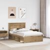 vidaXL Bed Frame Artisian Oak 120 x 200 cm Solid Pine Wood