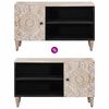 vidaXL TV Cabinet with Door White 80 x 31.5 x 46 cm Solid Mango Wood