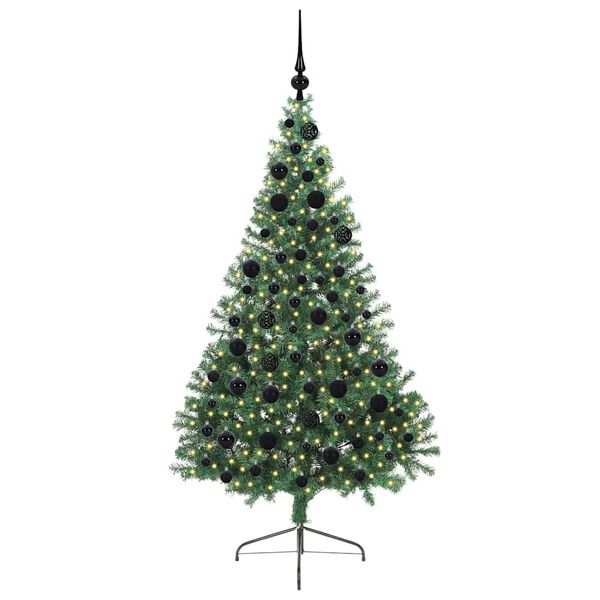vidaXL Artificial Pre-lit Christmas Tree Green 180 cm PVC