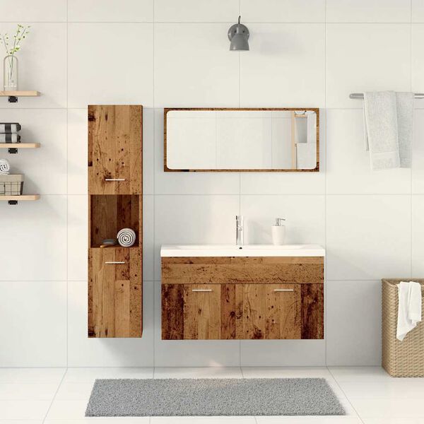 vidaXL 5 Piece Bathroom Furniture Set Old Wood Engineered Wood