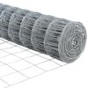 vidaXL Fence with Post Silver 0.6 x 25 m Steel