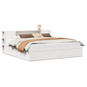 vidaXL Bed Frame without Mattress White 200x200 cm Solid Wood Pine
