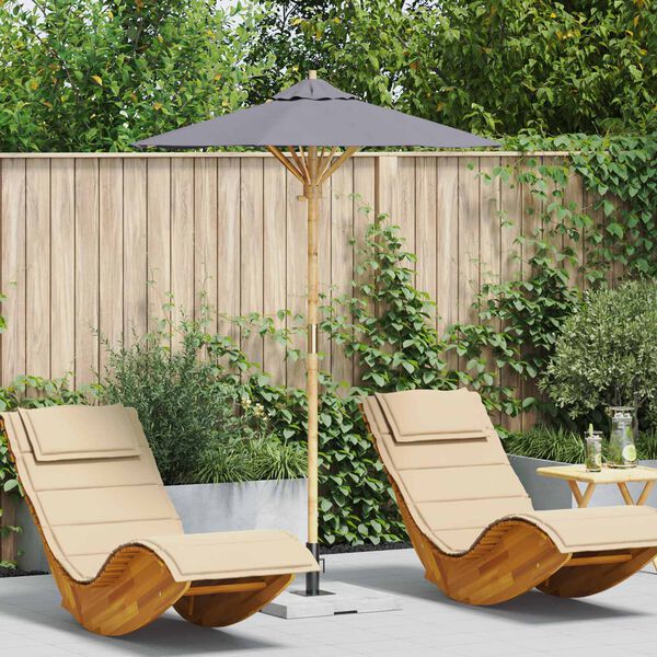 vidaXL Garden Parasol Dark Grey &Oslash; 150 x 210 cm Bamboo