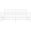 vidaXL Metal Bed Frame without Mattress with Footboard&nbsp;White 183x213cm