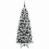vidaXL Artificial Christmas Tree with 300 LEDs with Stand White 180 cm