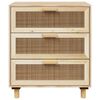 vidaXL Sideboard Brown 60x30x70 cm Solid Wood Pine and Natural Rattan