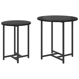 vidaXL Side Table Set 2 pcs Black Oak