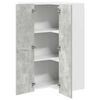 vidaXL Hanging Cabinet Concrete Grey and White 57 x 57 x 100 cm
