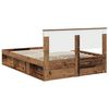 vidaXL Bed Frame with Headboard Old Wood 140 x 200 cm Solid Pine Wood