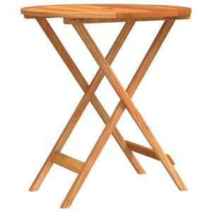 vidaXL Folding Garden Table &Oslash;60x75 cm Solid Eucalyptus Wood