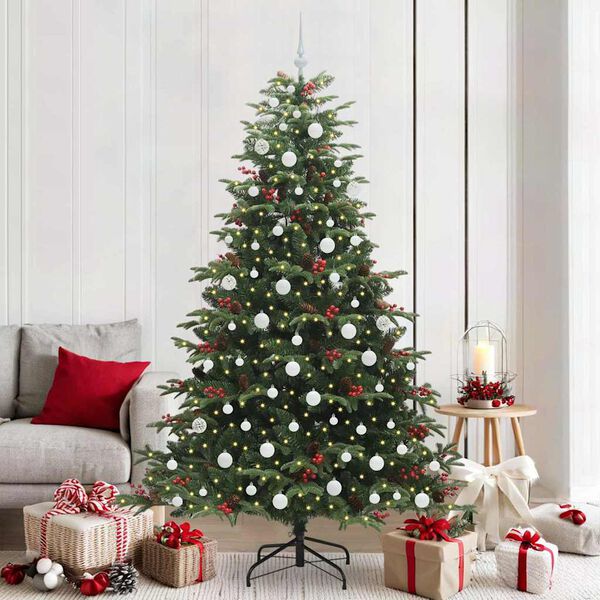 vidaXL Artificial Christmas Tree with 300 LEDs with Stand Green 210 cm