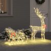 vidaXL Reindeer Pull Sleigh Warm white 70 x 26 x 130 cm Acrylic