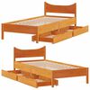 vidaXL Bed Frame with Drawers Wax Brown 90x200 cm Solid Wood Pine