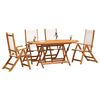 vidaXL 5 Piece Garden Dining Set Solid Wood Acacia and Textilene