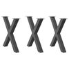 vidaXL Dining Table Legs X-Shaped 3 pcs Anthracite 70x(72-73) cm Steel