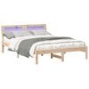 vidaXL Bed Frame with Headboard Brown 140 x 190 cm Solid Pine Wood