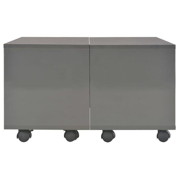 vidaXL Coffee Table High Gloss Grey 60x60x35 cm Engineered Wood