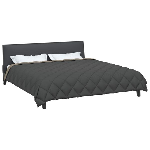 vidaXL Winter Duvet Light Grey and Anthracite 220 x 240 cm Microfiber