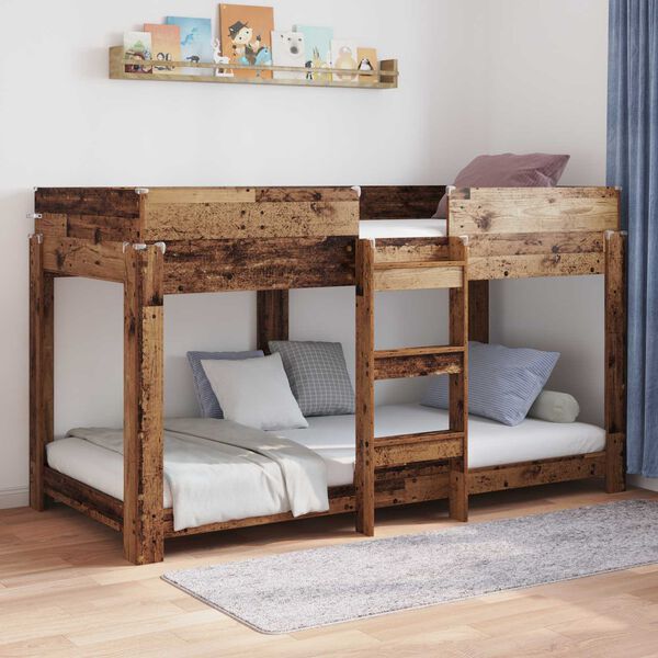 vidaXL Bunk Bed for Kids Old Wood 90 x 200 cm Engineered Wood