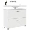 vidaXL Bathroom Cabinet with Drawer High Gloss White 76.5 x 35 x 64 cm