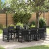 vidaXL Garden Dining Set 9 pcs Black Poly Rattan