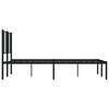vidaXL Metal Bed Frame without Mattress with Headboard Black 140x200cm
