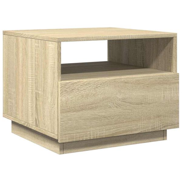 vidaXL Coffee Table with LED Lights Sonoma Oak 50x49x40 cm