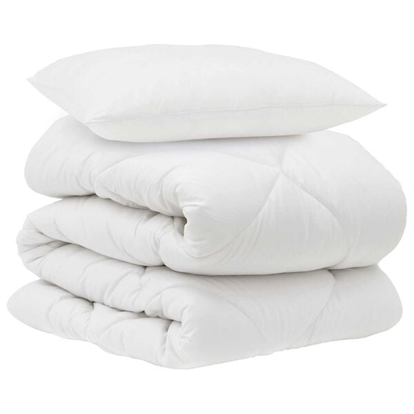 vidaXL Duvet with Pillow 2 pcs White Microfiber