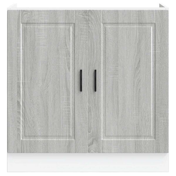 vidaXL Sink Base Cabinet "Porto" Grey Sonoma 80x46x81.5 cm Engineered Wood