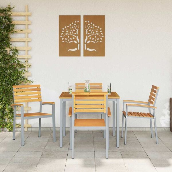 vidaXL Garden Chair 4 pcs Brown 56 x 57 x 87 cm Solid Acacia Wood