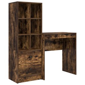 vidaXL Desk Smoked Oak 115.5 x 40 x 127 cm 2 pcs