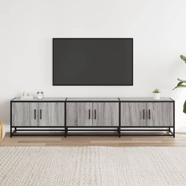 vidaXL TV Cabinet Grey Sonoma 180x35x41 cm Engineered Wood