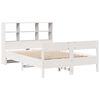 vidaXL Bookcase Bed without Mattress White 120x190 cm Small Double Solid Wood Pine