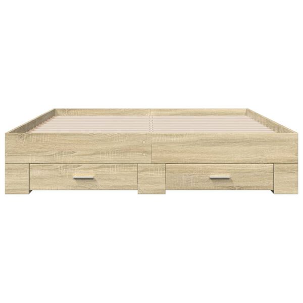 vidaXL Bed Frame with Drawers without Mattress Sonoma Oak 160x200 cm