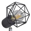 Black Industrial Style Wire Frame Spot Light with 2 LED Filament Bulbs