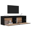 vidaXL Wall Cabinets 2 pcs Black 60x30x35 cm Solid Pinewood