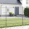 vidaXL Garden Fence 5 pcs Grey 170 x 215 cm Powder-Coated Steel