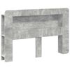 vidaXL Headboard Cabinet with Storage Concrete Grey Engineered Wood