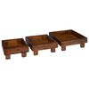 vidaXL Plant Stand 3 pcs Brown Mahogany Wood