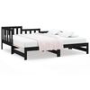 vidaXL Pull-out Day Bed without Mattress Black 2x(90x190) cm