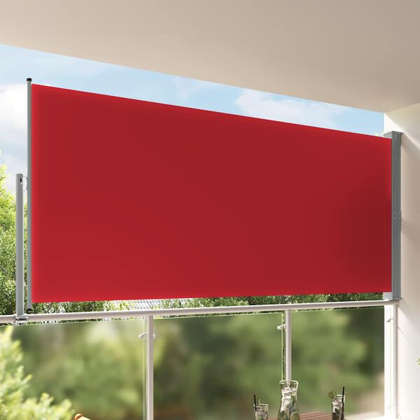 vidaXL Patio Retractable Side Awning 160x300 cm Red
