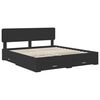 vidaXL Bed Frame with Headboard Black 200 x 200 cm Engineered Wood