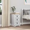 vidaXL Bedside Table White 35 x 32.5 x 58 cm Solid Pine Wood
