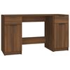 vidaXL Desk with Side Cabinet Brown Oak Engineered Wood