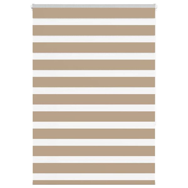 vidaXL Zebra Blind Sand Brown 100x150 cm Fabric Width 95.9 cm Polyester