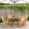 vidaXL 5 Piece Garden Dining Set Beige Fabric and Solid Wood