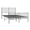 vidaXL Metal Bed Frame without Mattress with Footboard Black 120x200cm