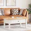 vidaXL Coffee Table White 100x60x43.5 cm Solid Pine Wood Panama Range