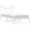 vidaXL Metal Bed Frame without Mattress with Headboard White 80x200cm