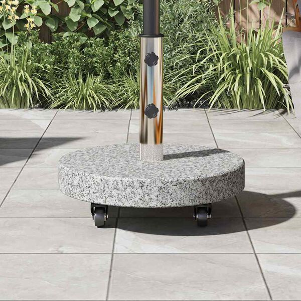 vidaXL Parasol Base Grey 45 x 45 x 45 cm Granite and Stainless Steel